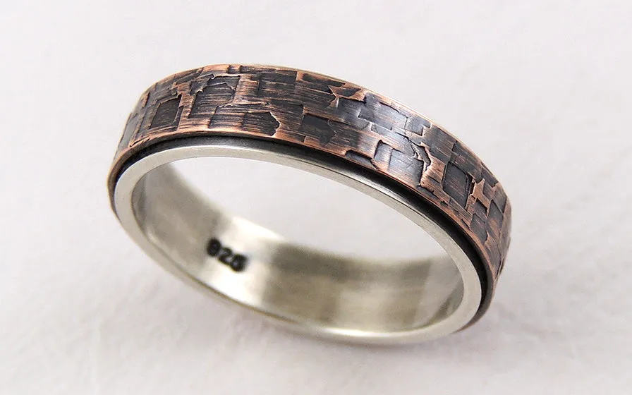 Rustic engagement ring for men