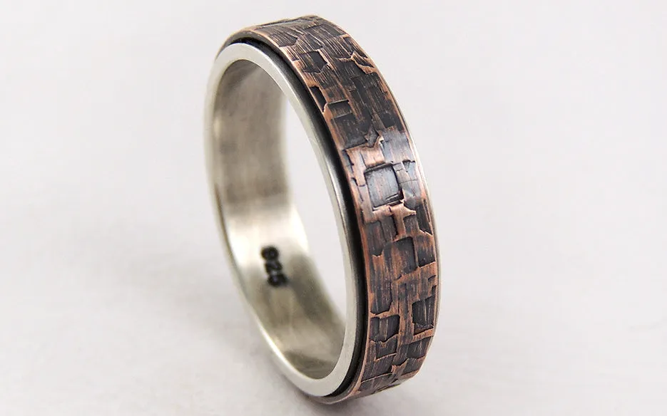 Rustic engagement ring for men