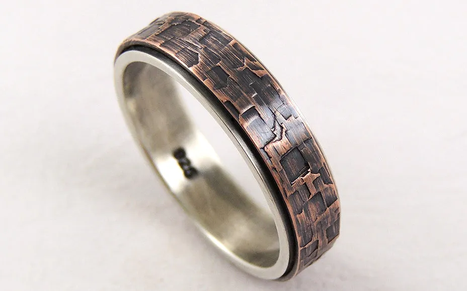 Rustic engagement ring for men