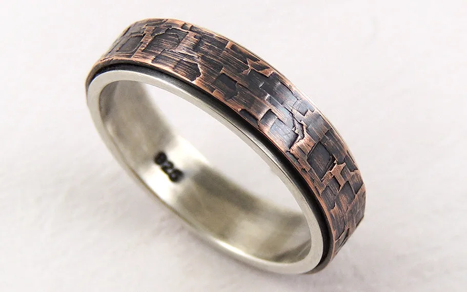 Rustic engagement ring for men