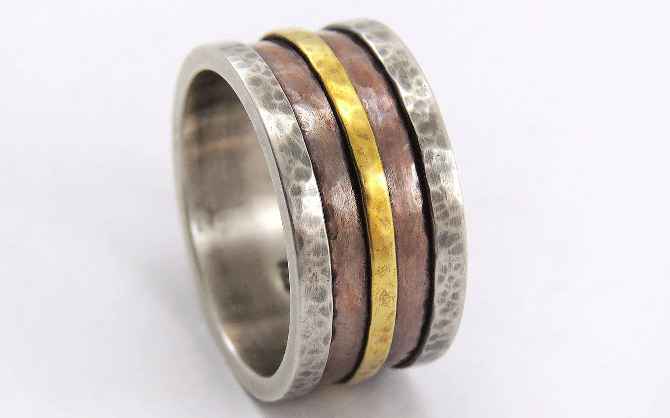 Rustic Engagement Ring Men - Customized 8mm to 12mm