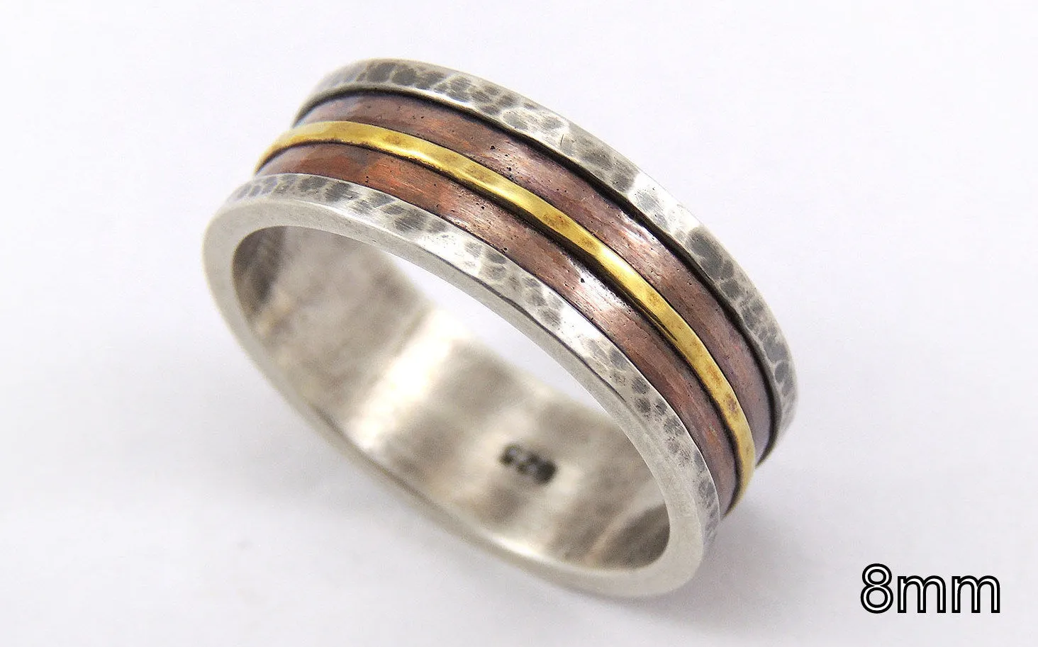 Rustic Engagement Ring Men - Customized 8mm to 12mm