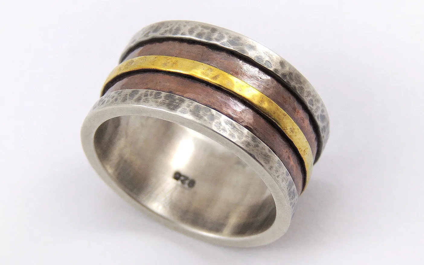 Rustic Engagement Ring Men - Customized 8mm to 12mm