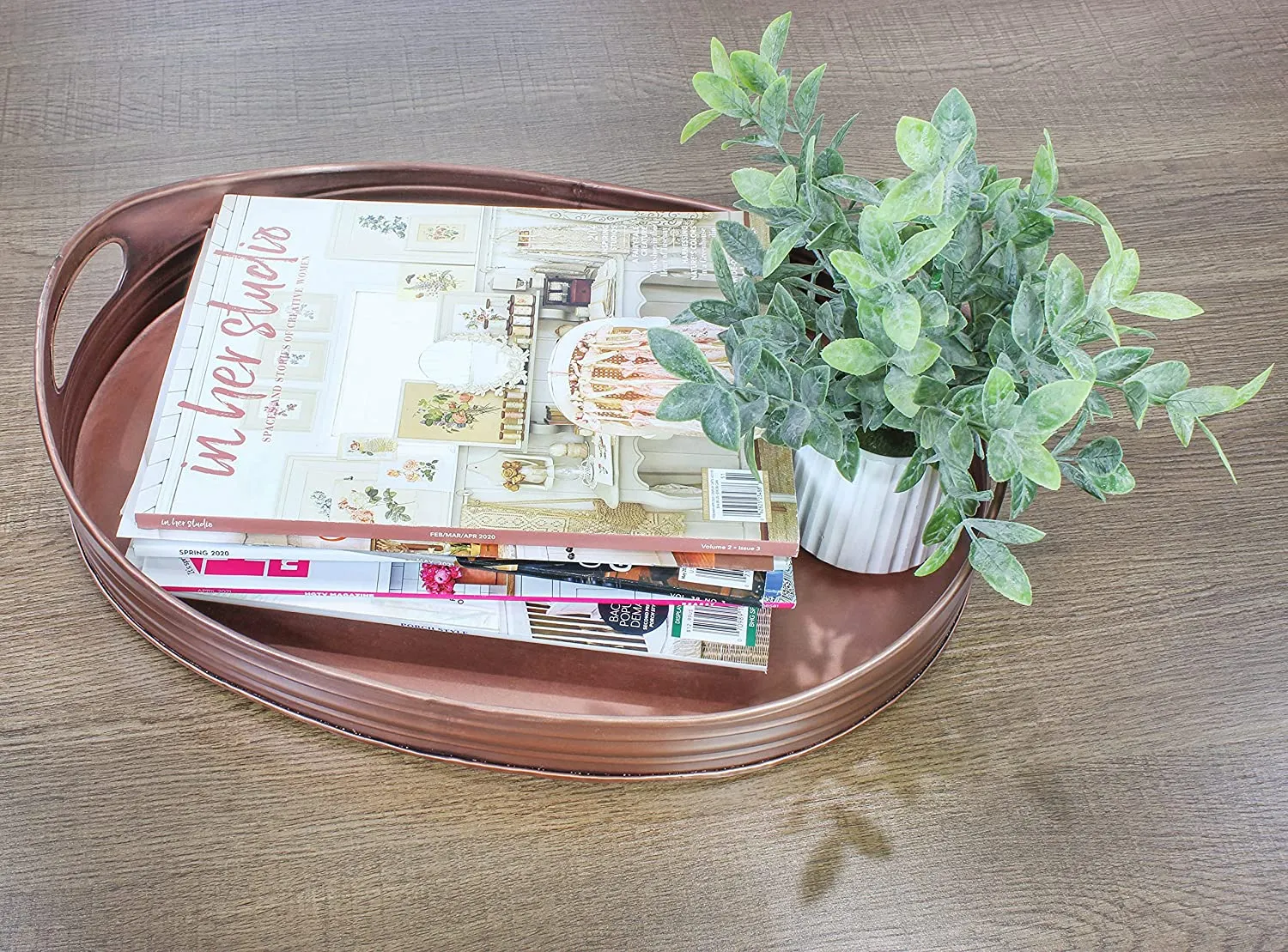 Rustic Oval Copper Tray (Case of 10)