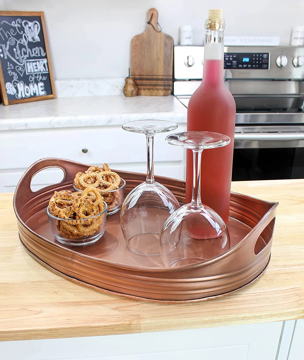 Rustic Oval Copper Tray (Case of 10)