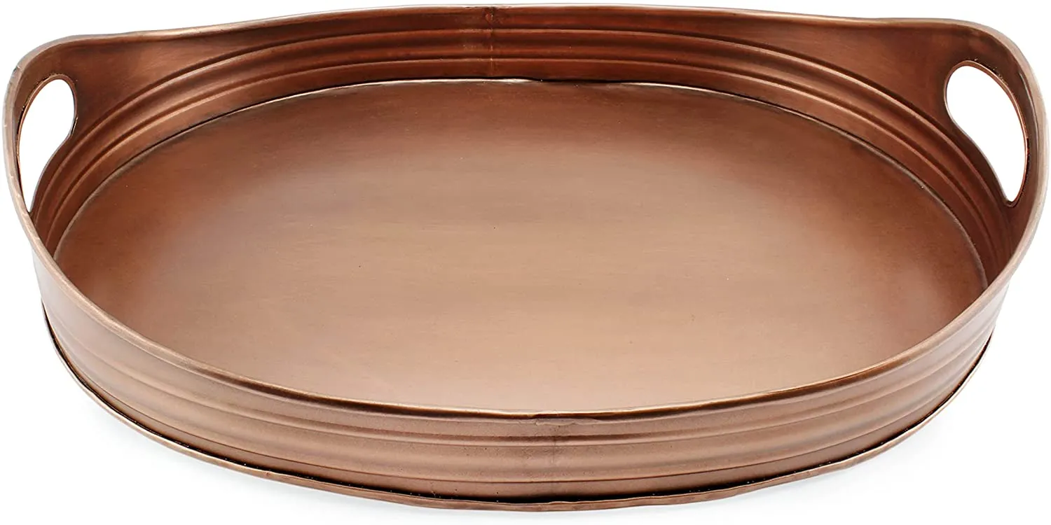 Rustic Oval Copper Tray (Case of 10)