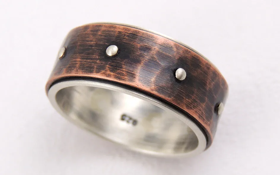 Rustic wedding band for men