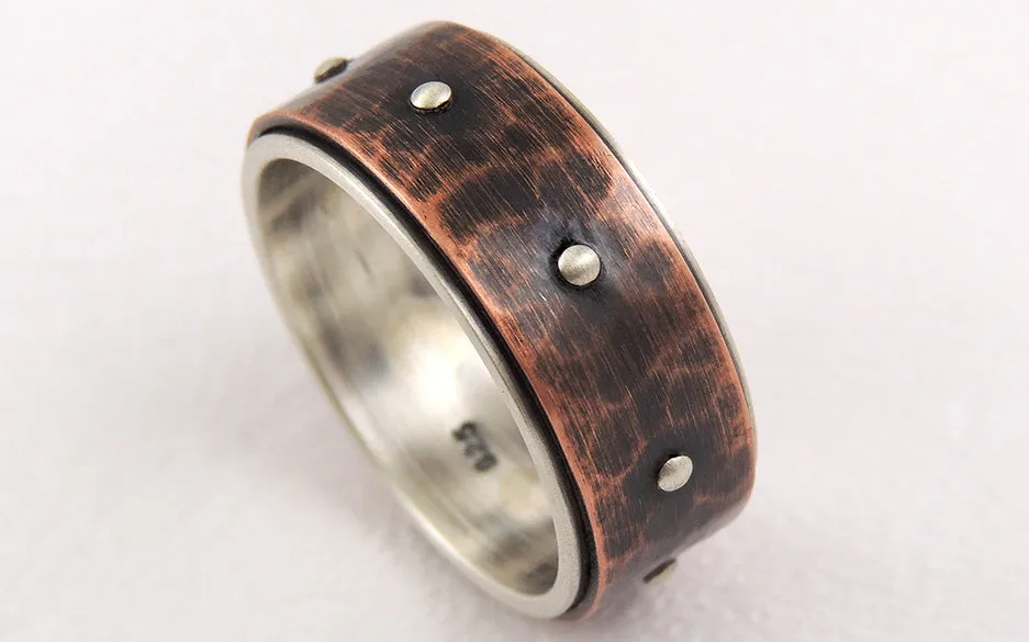 Rustic wedding band for men