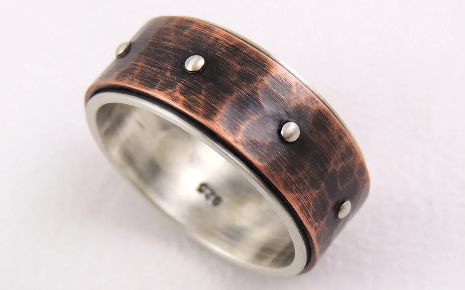 Rustic wedding band for men