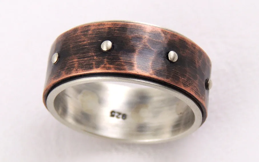 Rustic wedding band for men