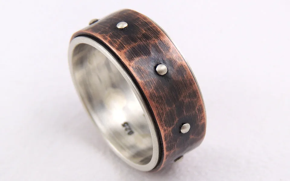 Rustic wedding band for men