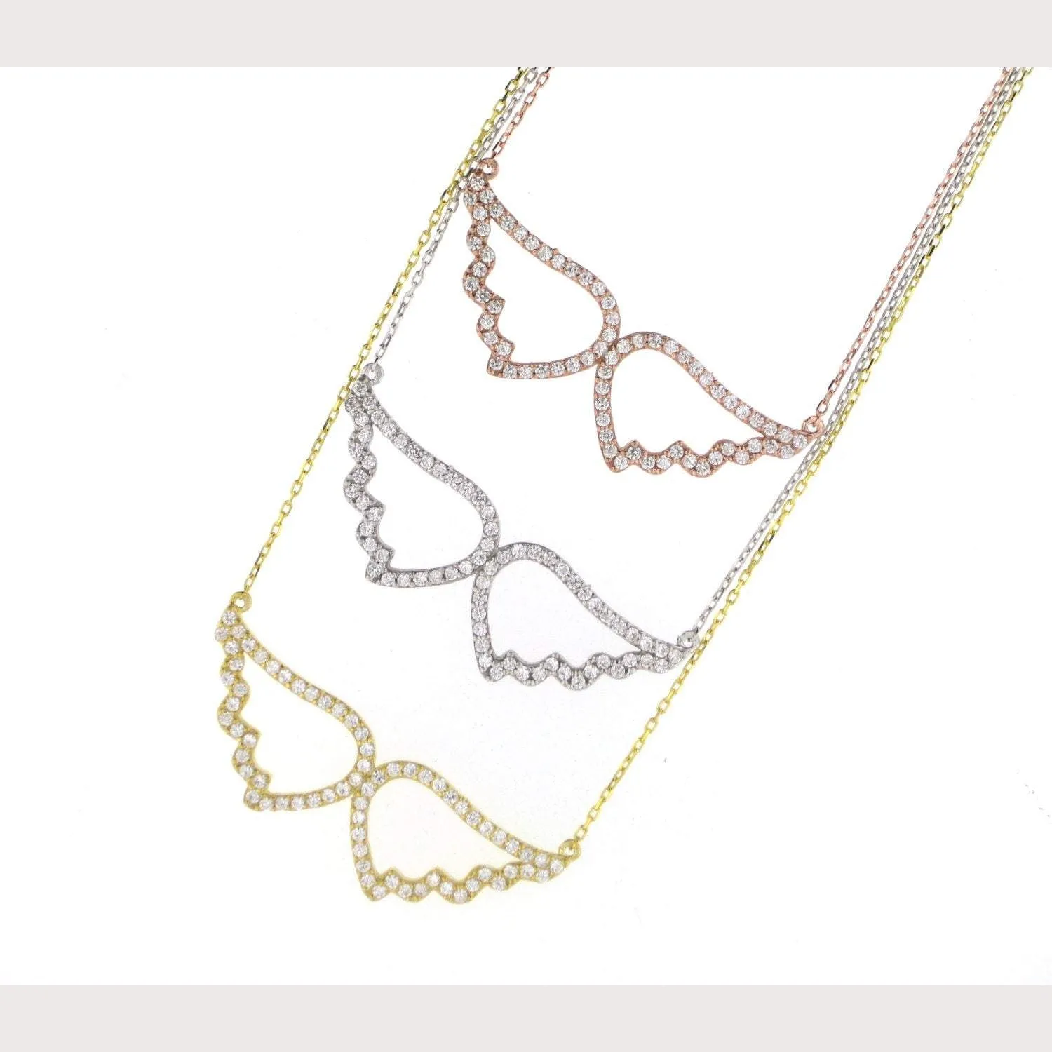 SALE--Large Pave Angel Wings