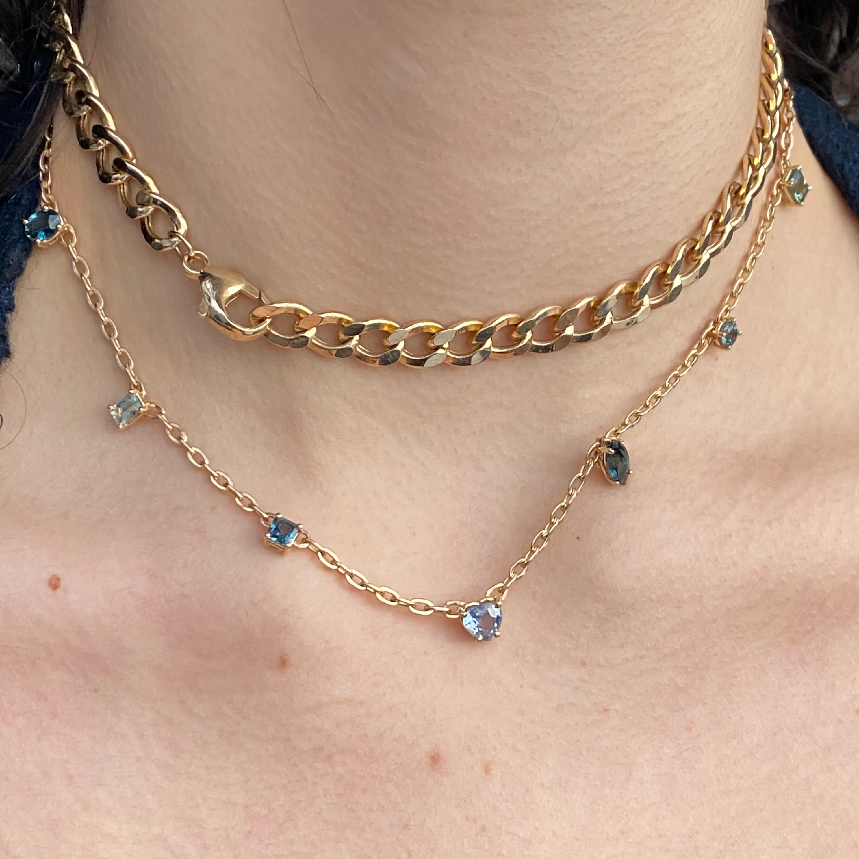 Sapphire forcefield necklace - 9 Gem