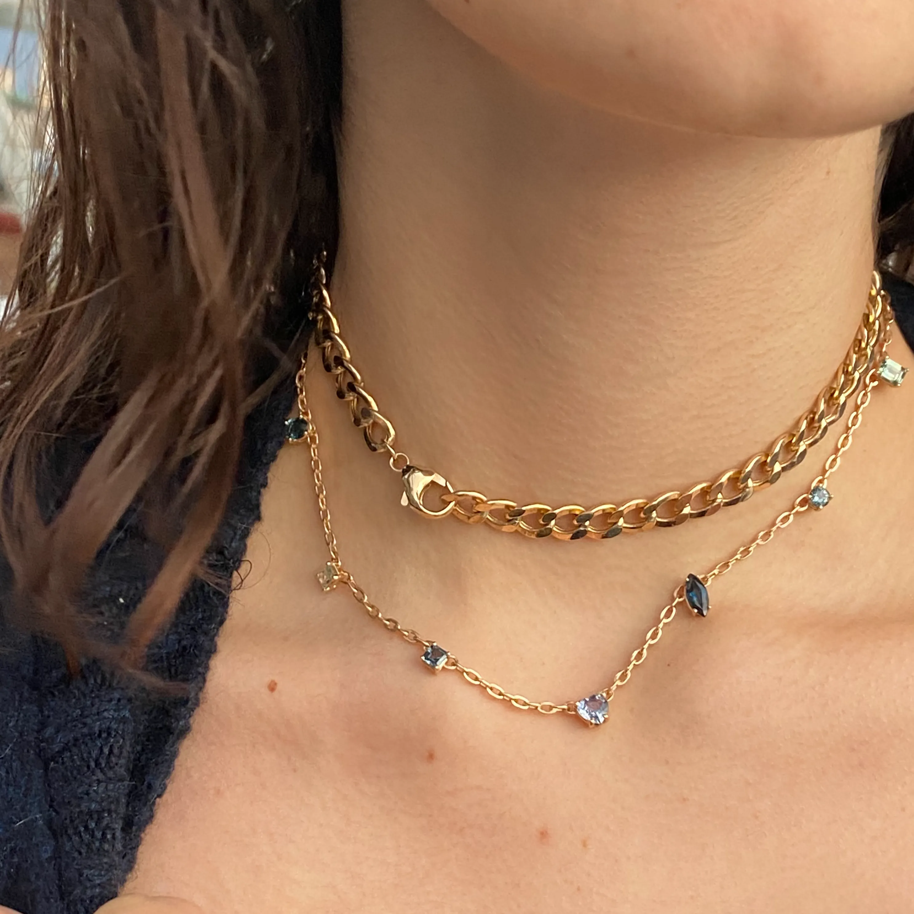 Sapphire forcefield necklace - 9 Gem