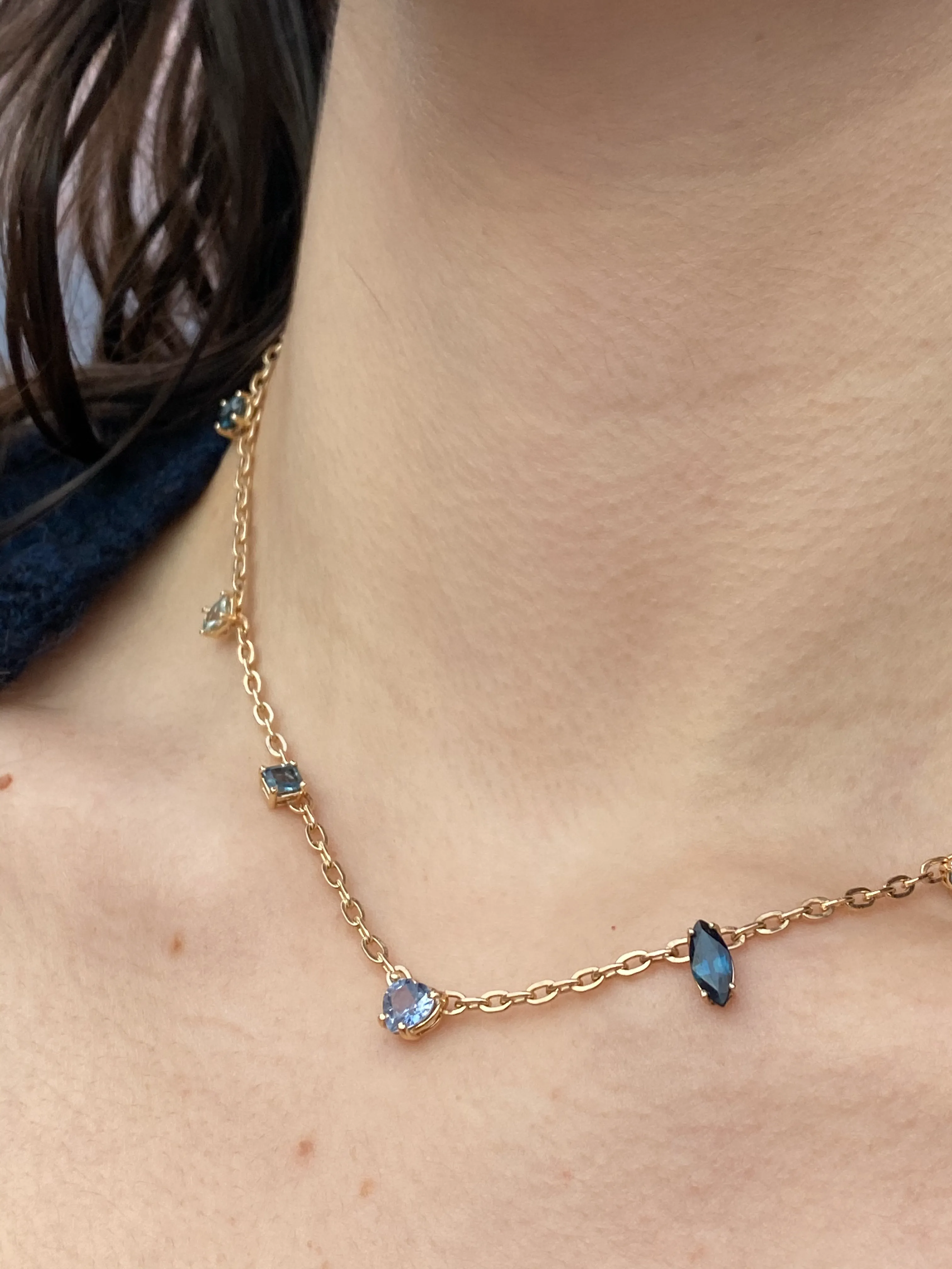 Sapphire forcefield necklace - 9 Gem