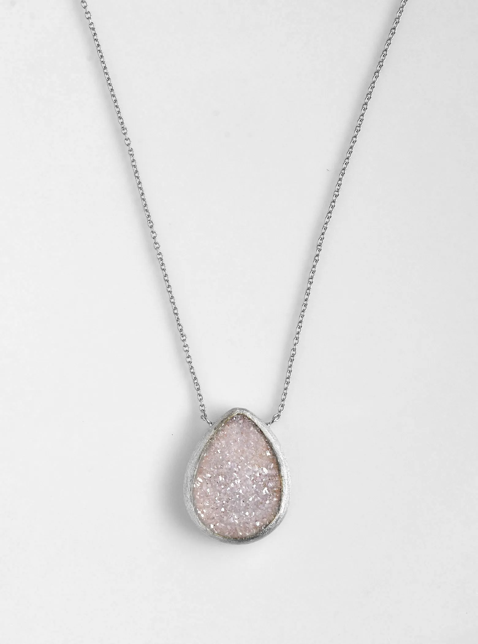 Shining Druzy Teardrop Necklace