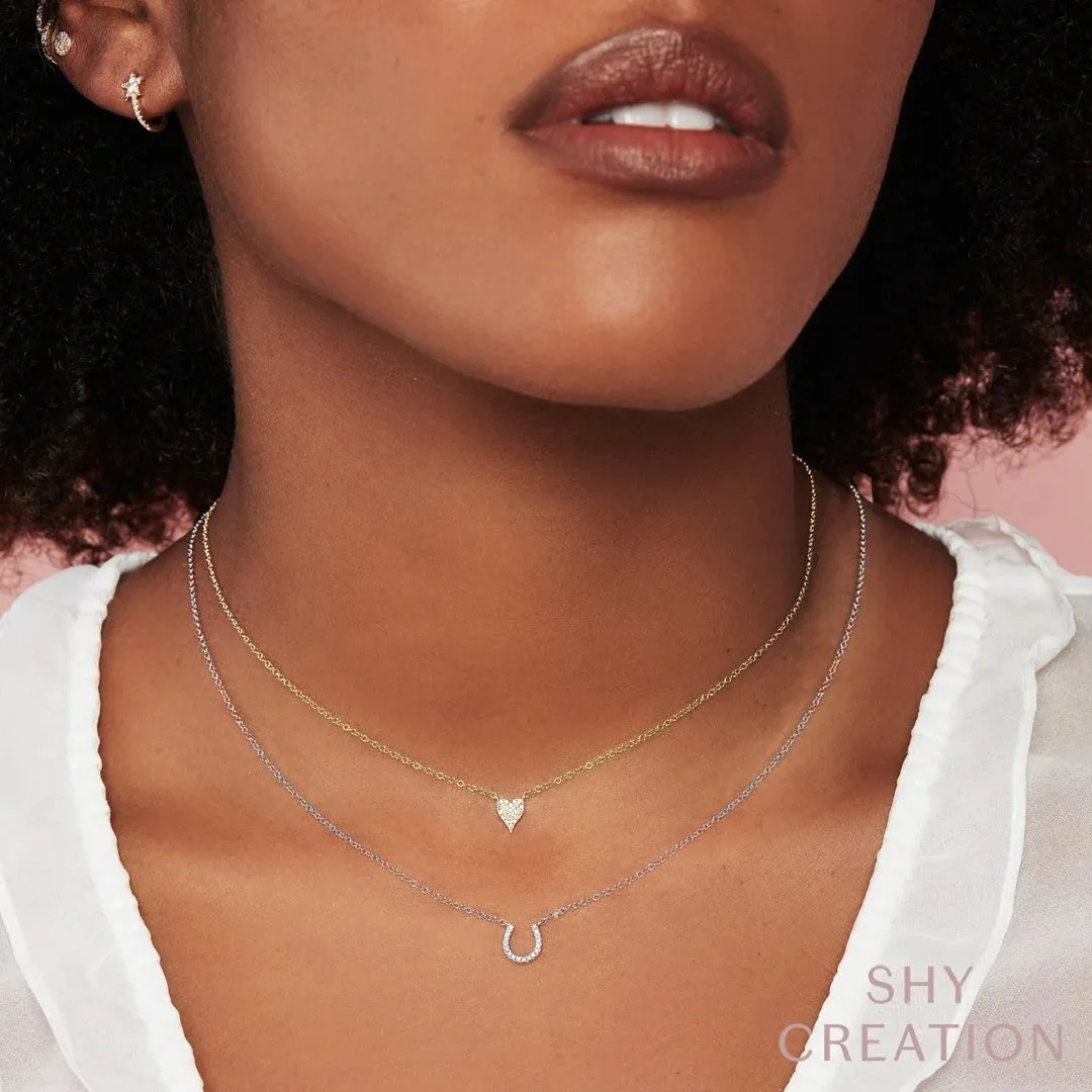 Shy Creation Diamond Horseshoe Necklace