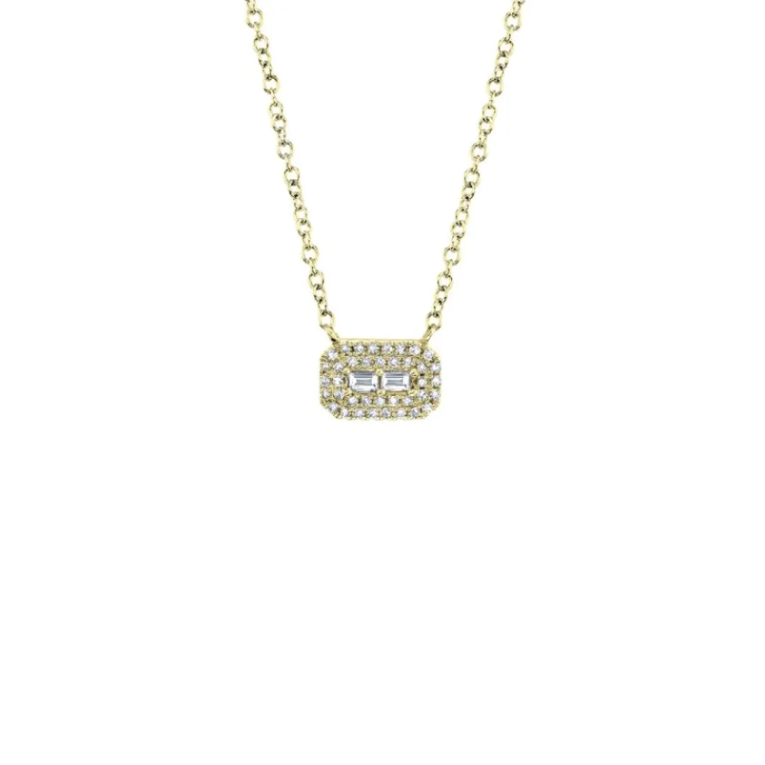 Shy Creation Round & Baguette Diamond Necklace