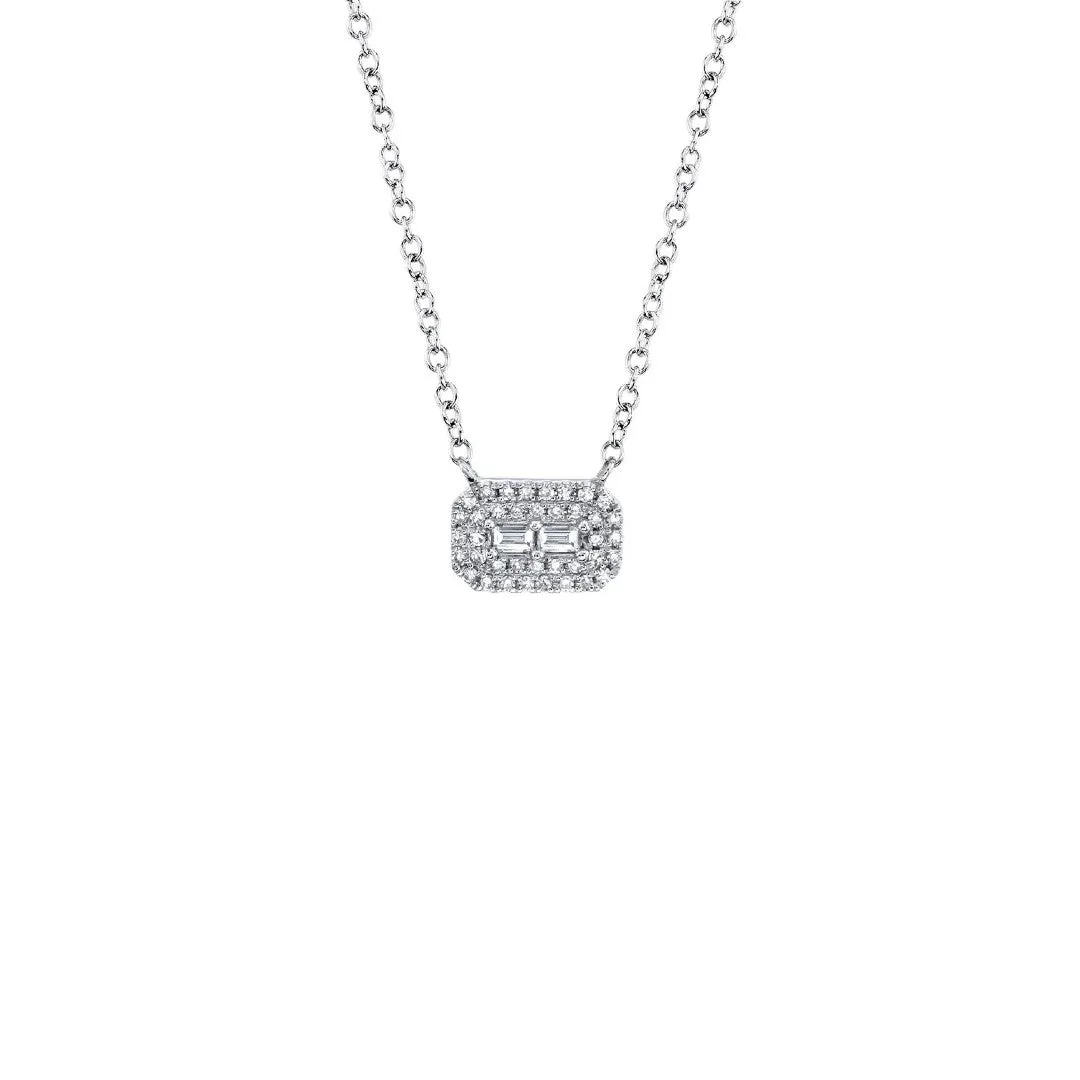 Shy Creation Round & Baguette Diamond Necklace