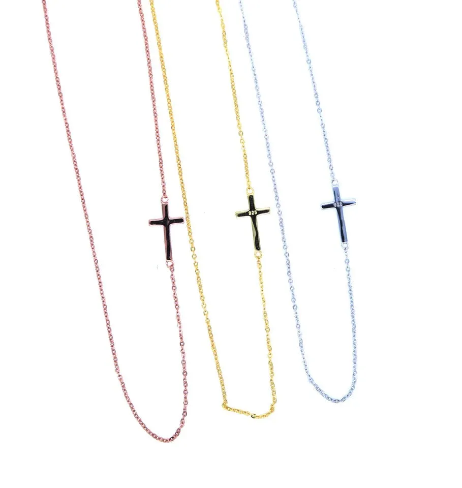 Sideway Mini Cross Necklace