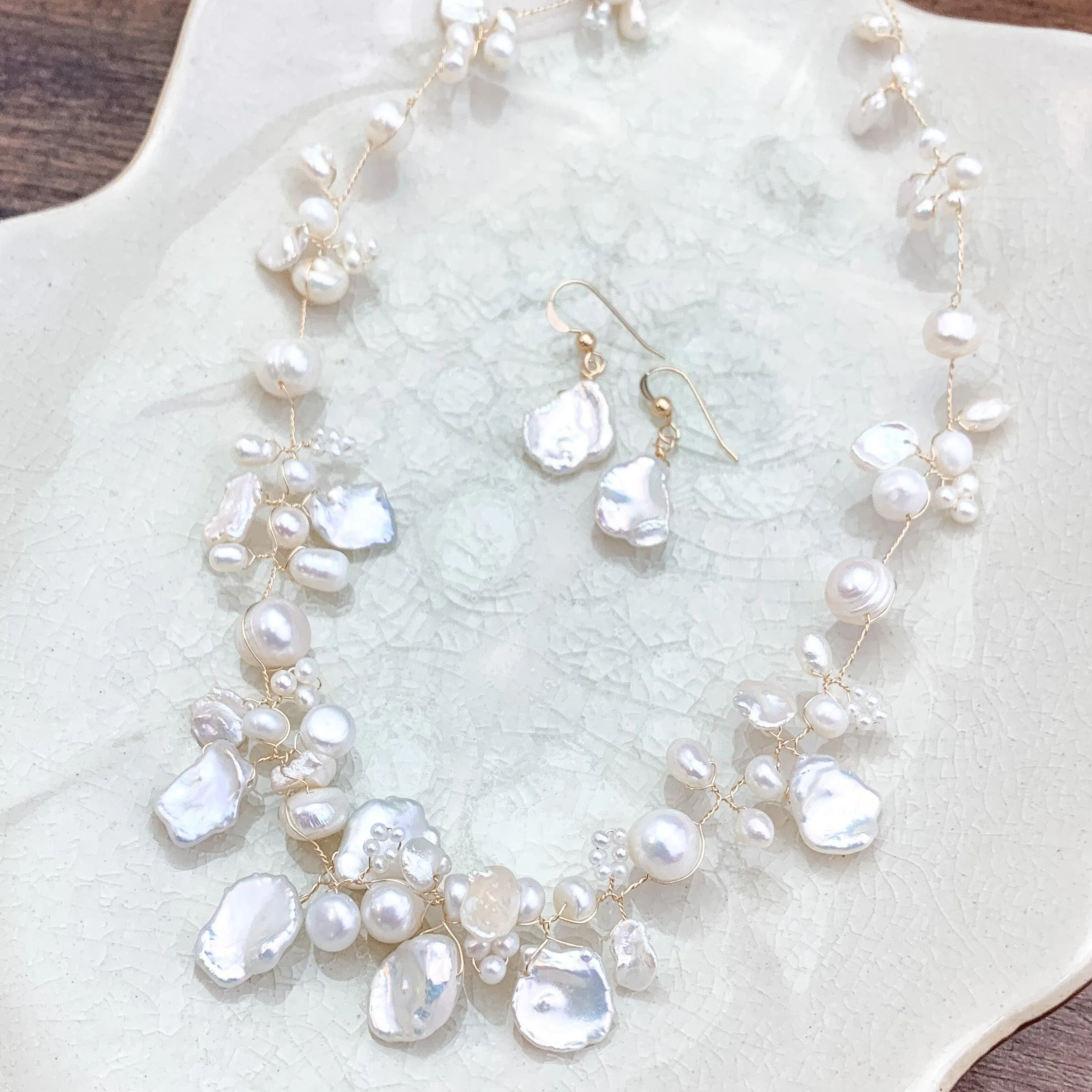 Signature Twist Natural Pearl Necklace and Earrings