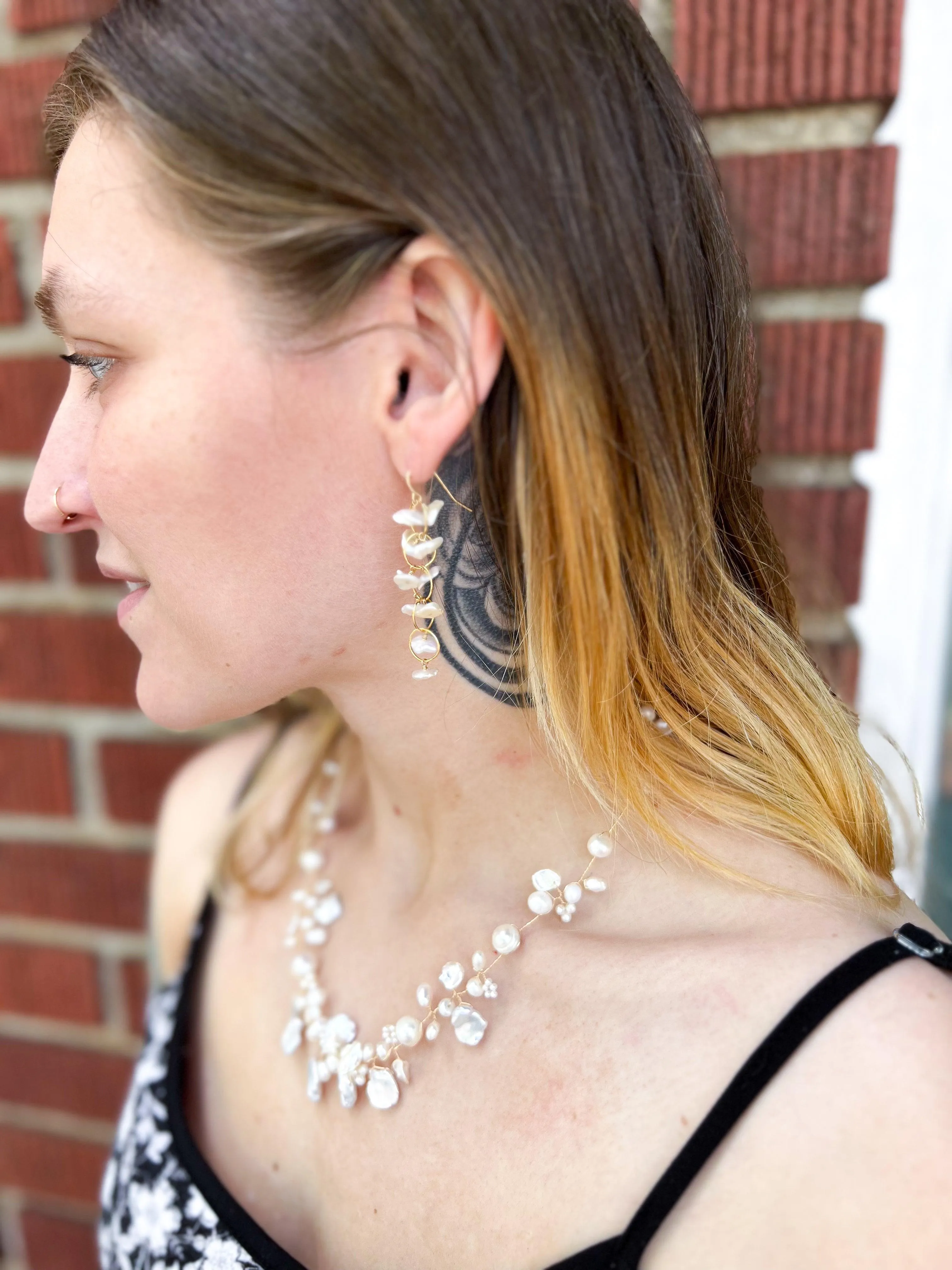 Signature Twist Natural Pearl Necklace and Earrings