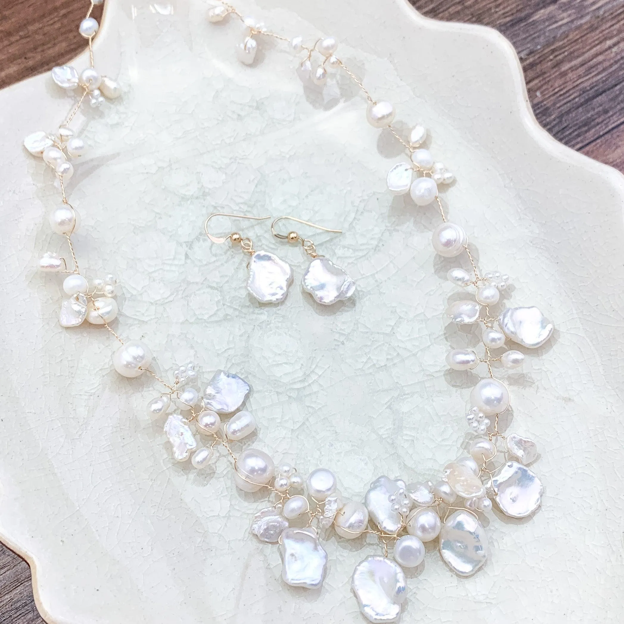 Signature Twist Natural Pearl Necklace and Earrings