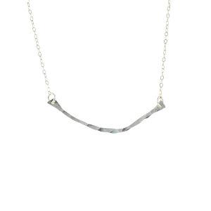 Silver Branch Textured Necklace