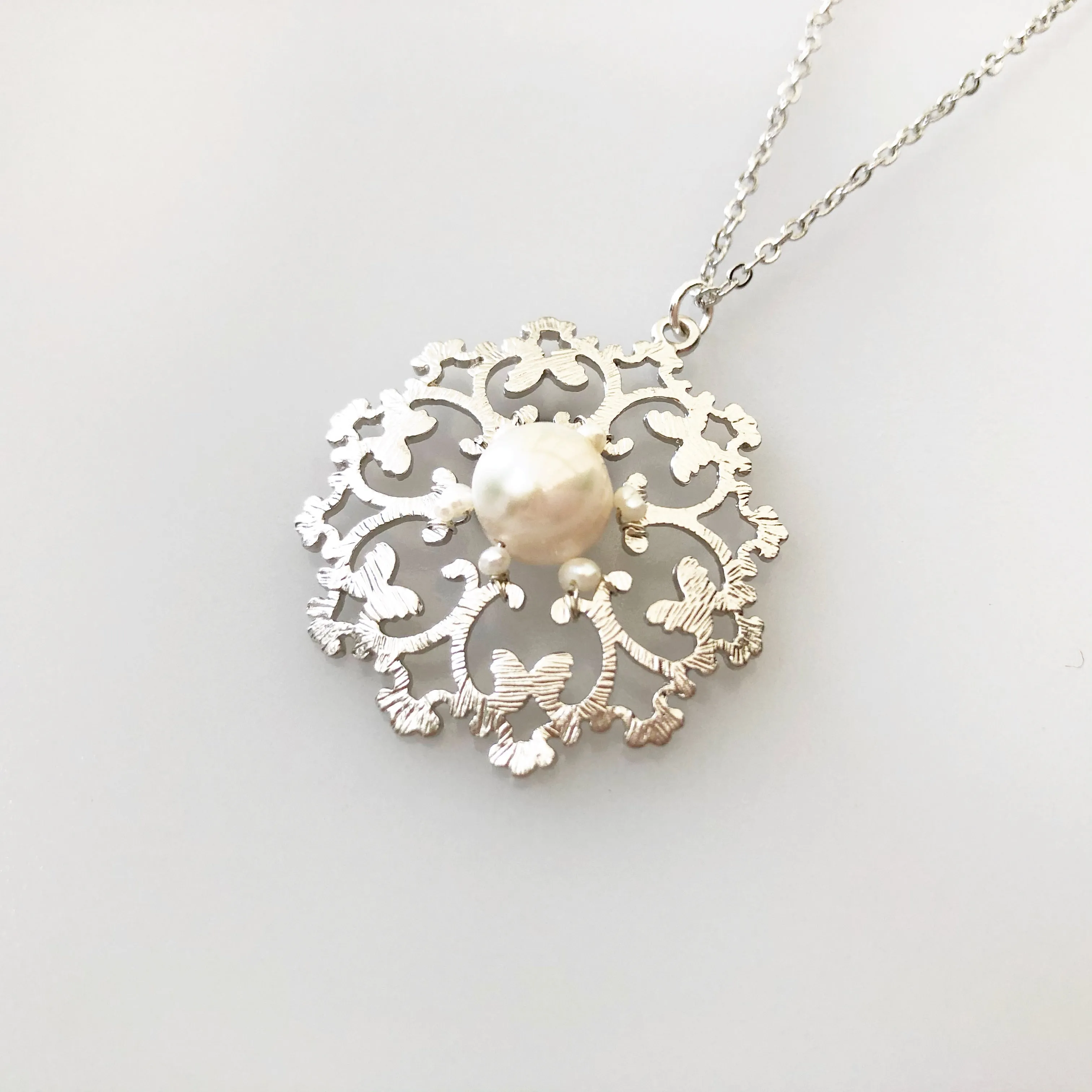 Silver Butterfly Pendant Necklace