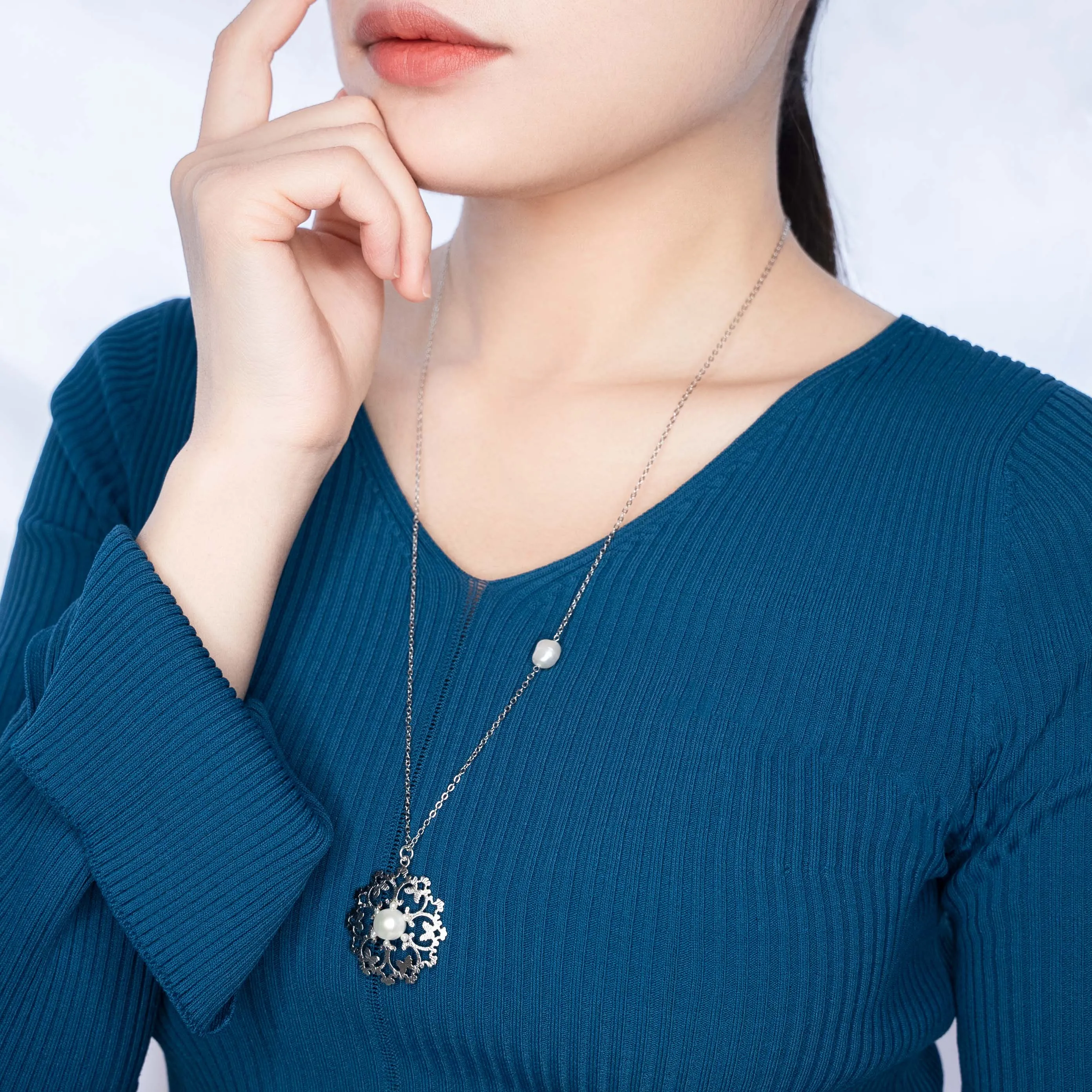 Silver Butterfly Pendant Necklace