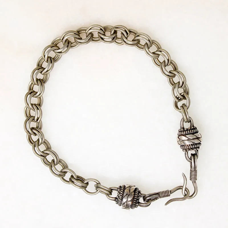 Silver Choker with Amber & Carnelian Beads by Ancient Influences