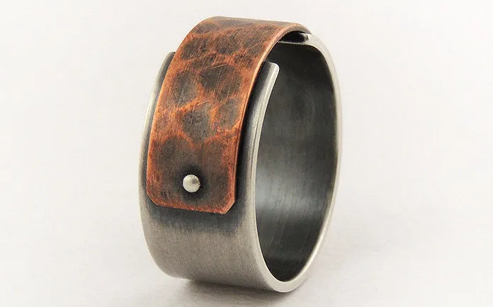 Silver copper ring for men