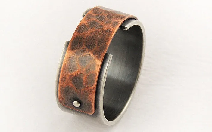 Silver copper ring for men