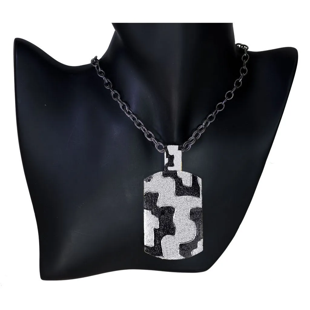 Silver Crossroad Tag Pendant/Necklace on Chain