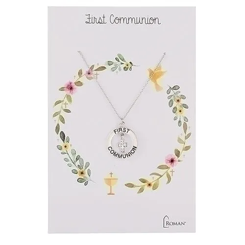 Silver First Communion Necklace 15"