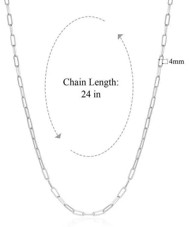 Silver Paperclip Chain Necklace & Bracelet Set