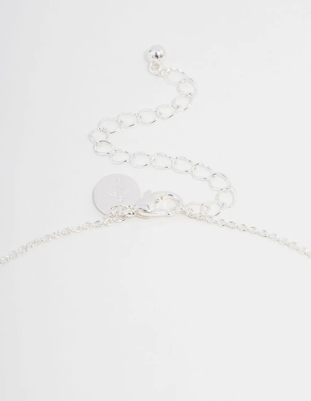 Silver Plated Cubic Zirconia Round Cross Necklace & Stud Earrings Set