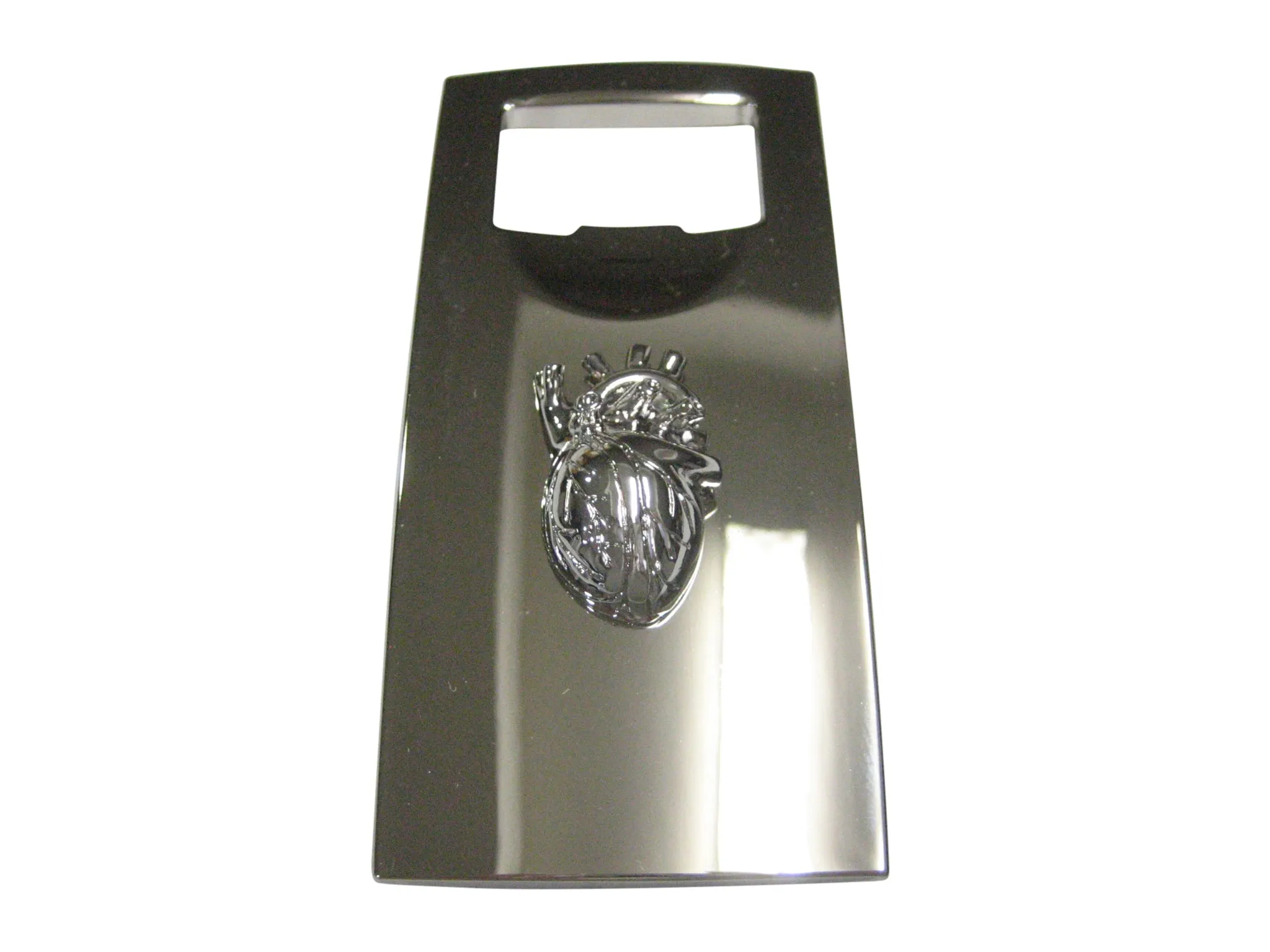Silver Toned Large Anatomical Heart Bottle Opener