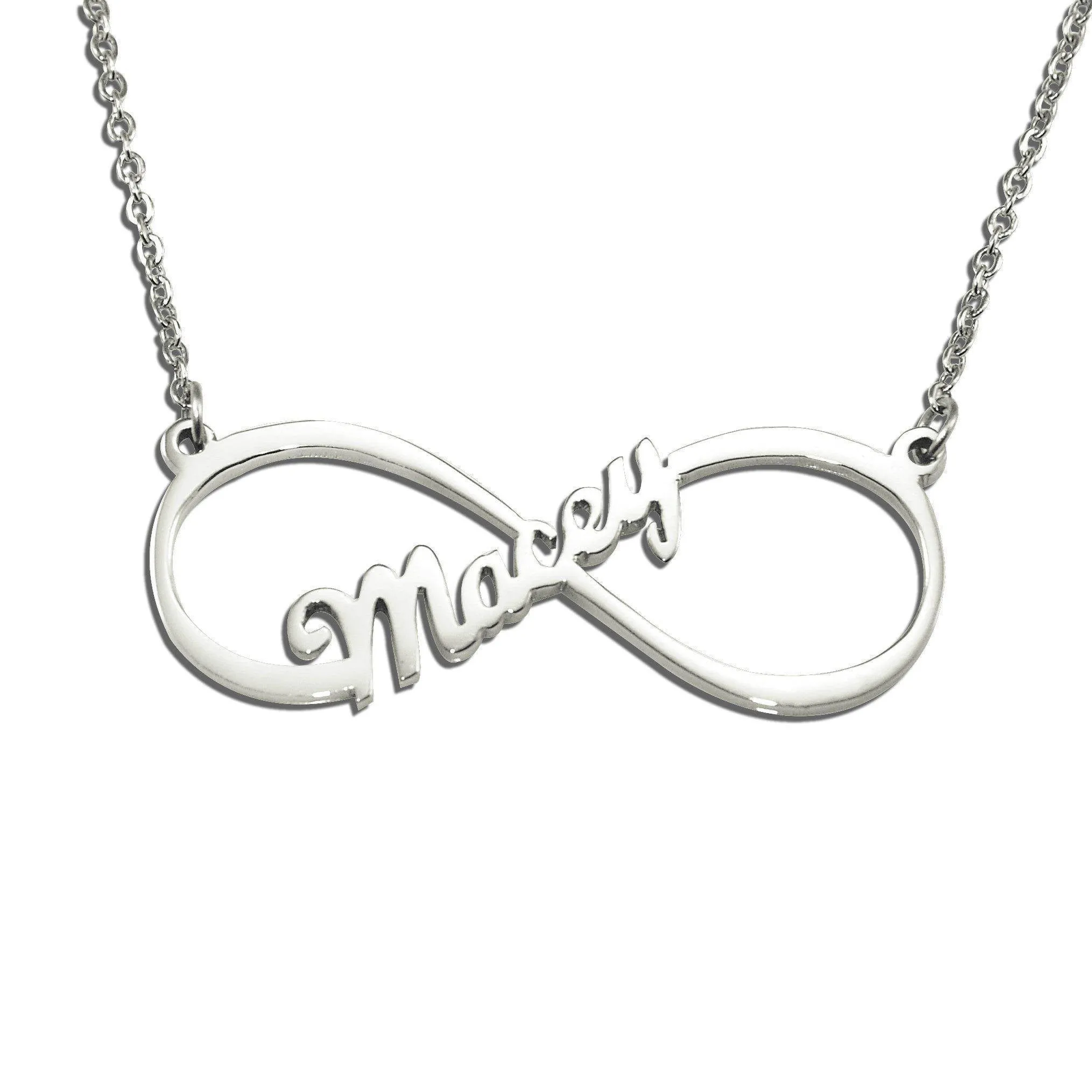 Single Infinity Name Necklace (Birthstone Optional)