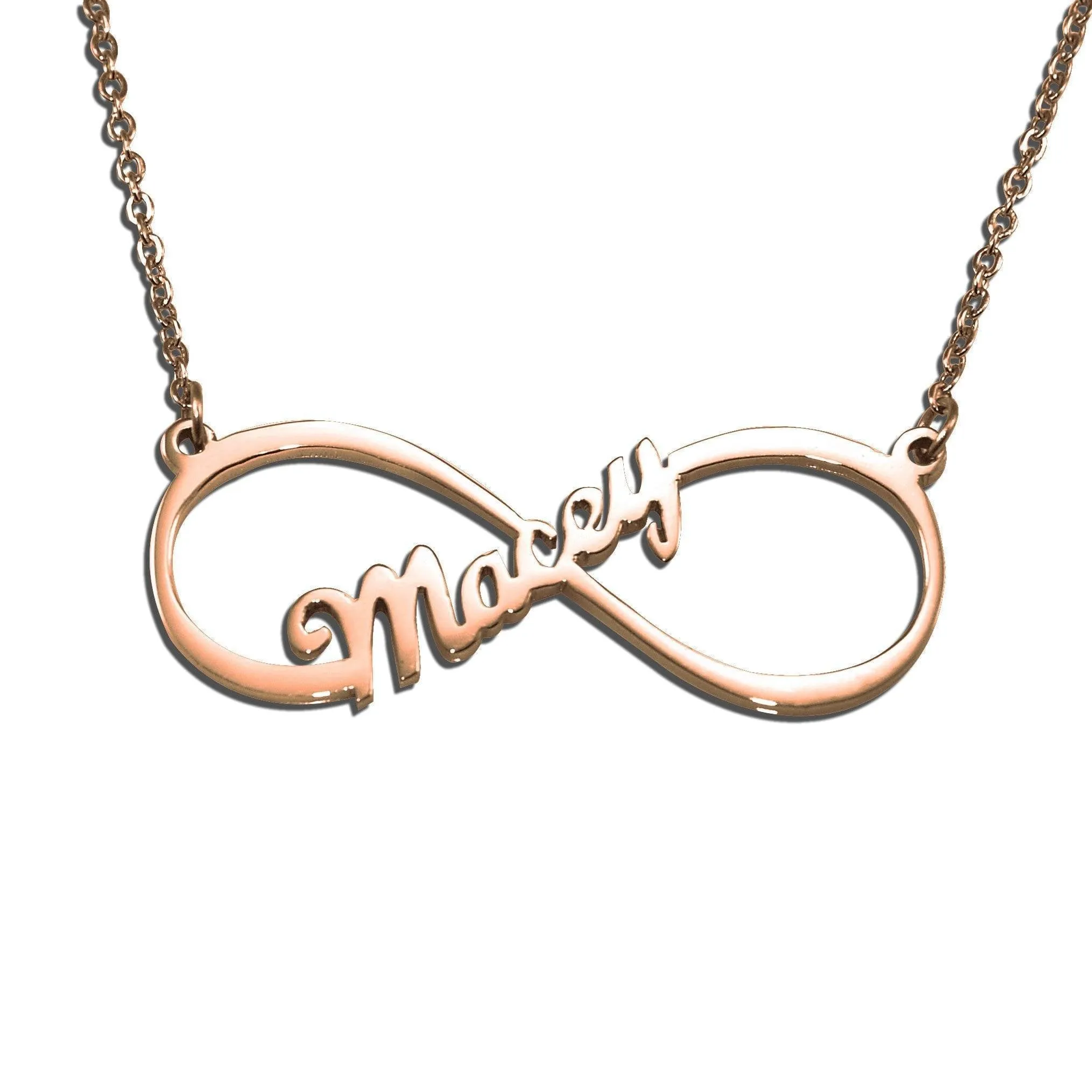 Single Infinity Name Necklace (Birthstone Optional)