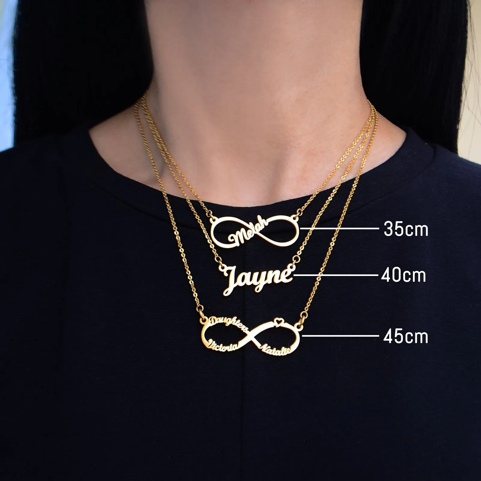 Single Infinity Name Necklace (Birthstone Optional)