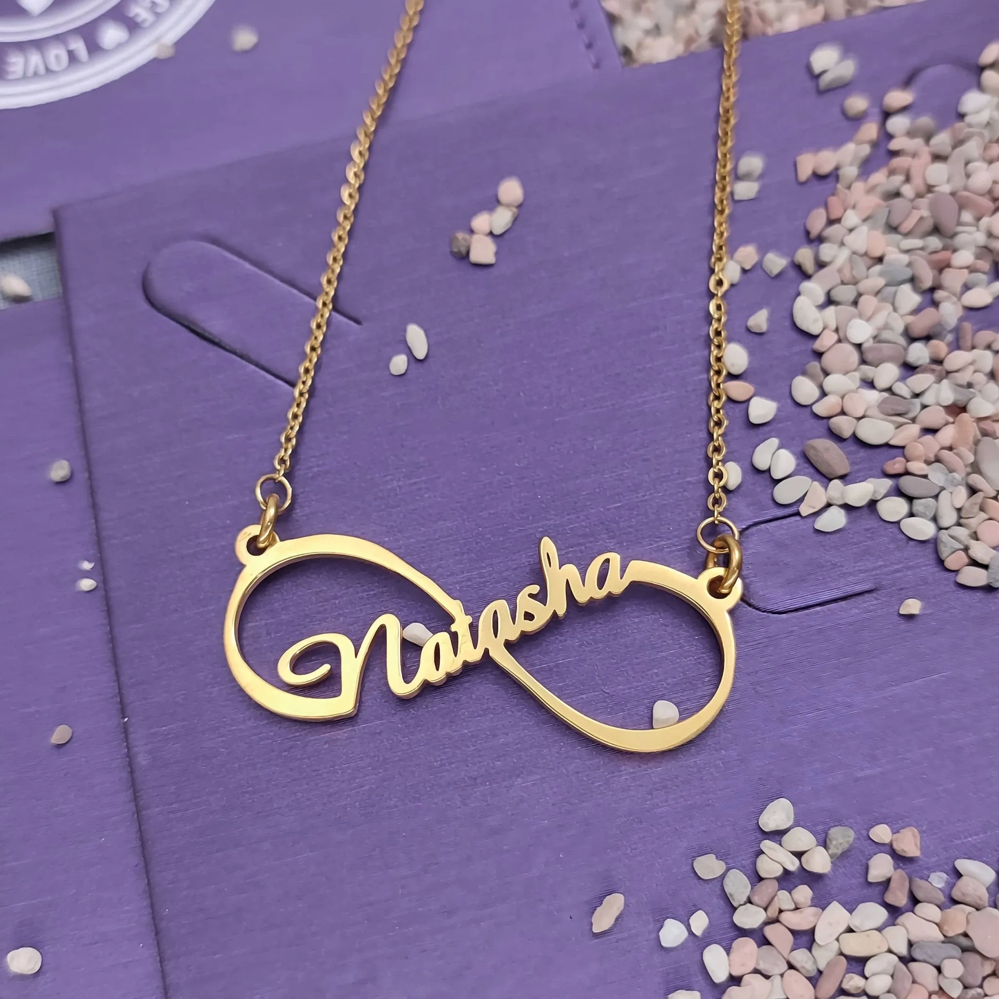 Single Infinity Name Necklace (Birthstone Optional)
