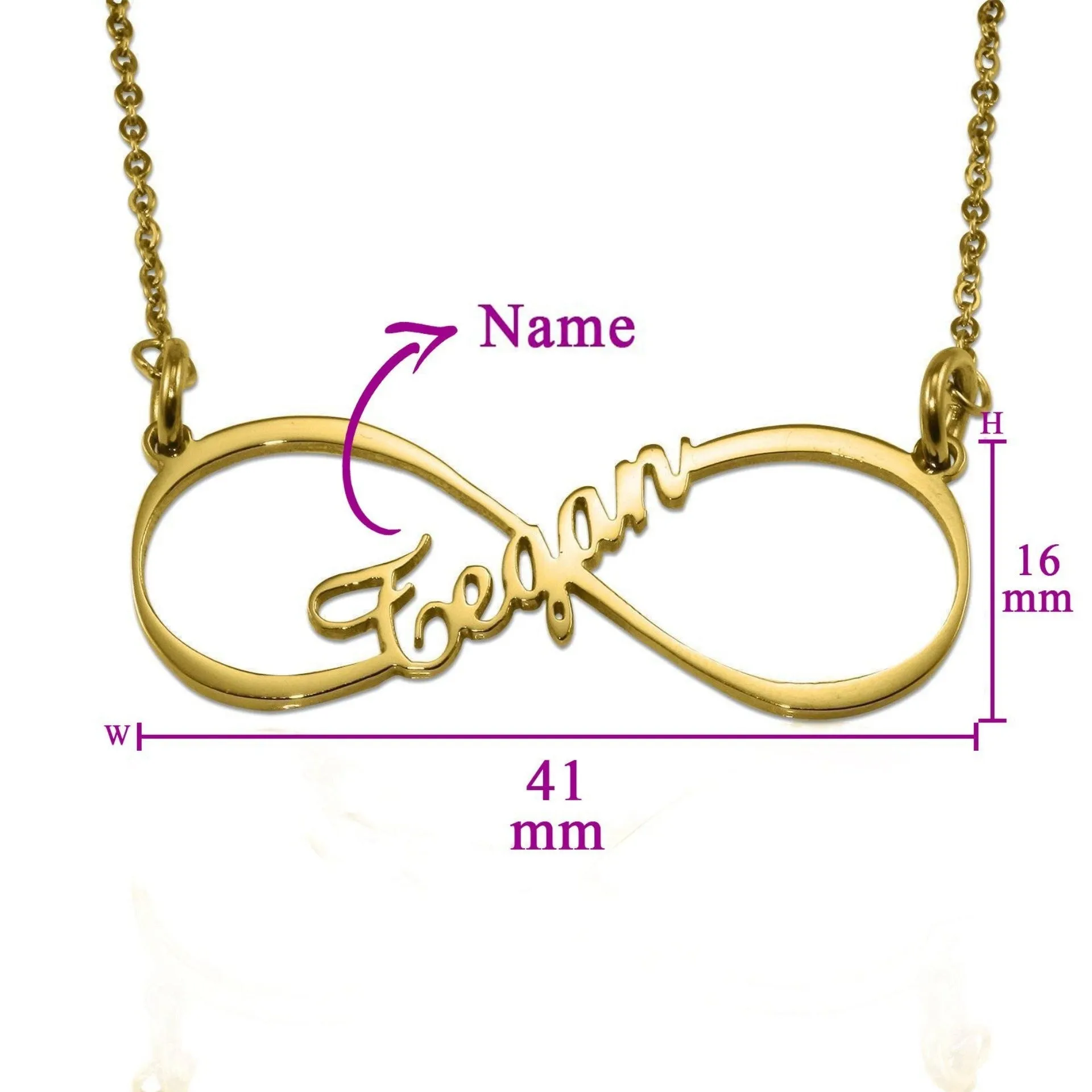Single Infinity Name Necklace (Birthstone Optional)