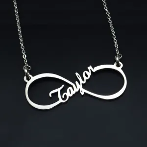 Single Infinity Name Necklace (Birthstone Optional)