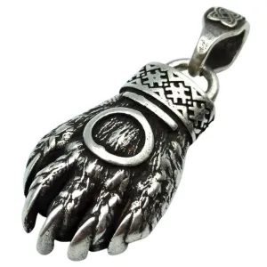 Slavic Bear paw Silver plated pendant