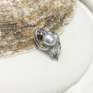 Sofia Baroque South Sea White Pearl Leaf Pendant