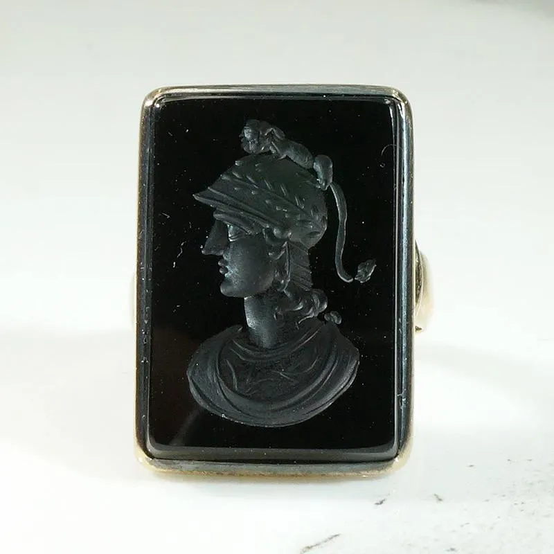 Soldier with Dacian Draco Standard Onyx Intaglio Ring