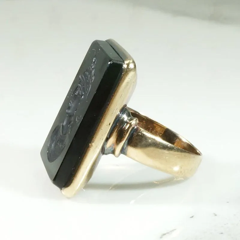 Soldier with Dacian Draco Standard Onyx Intaglio Ring