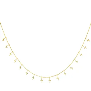 Solid Dangling Lightning Bolts Necklace
