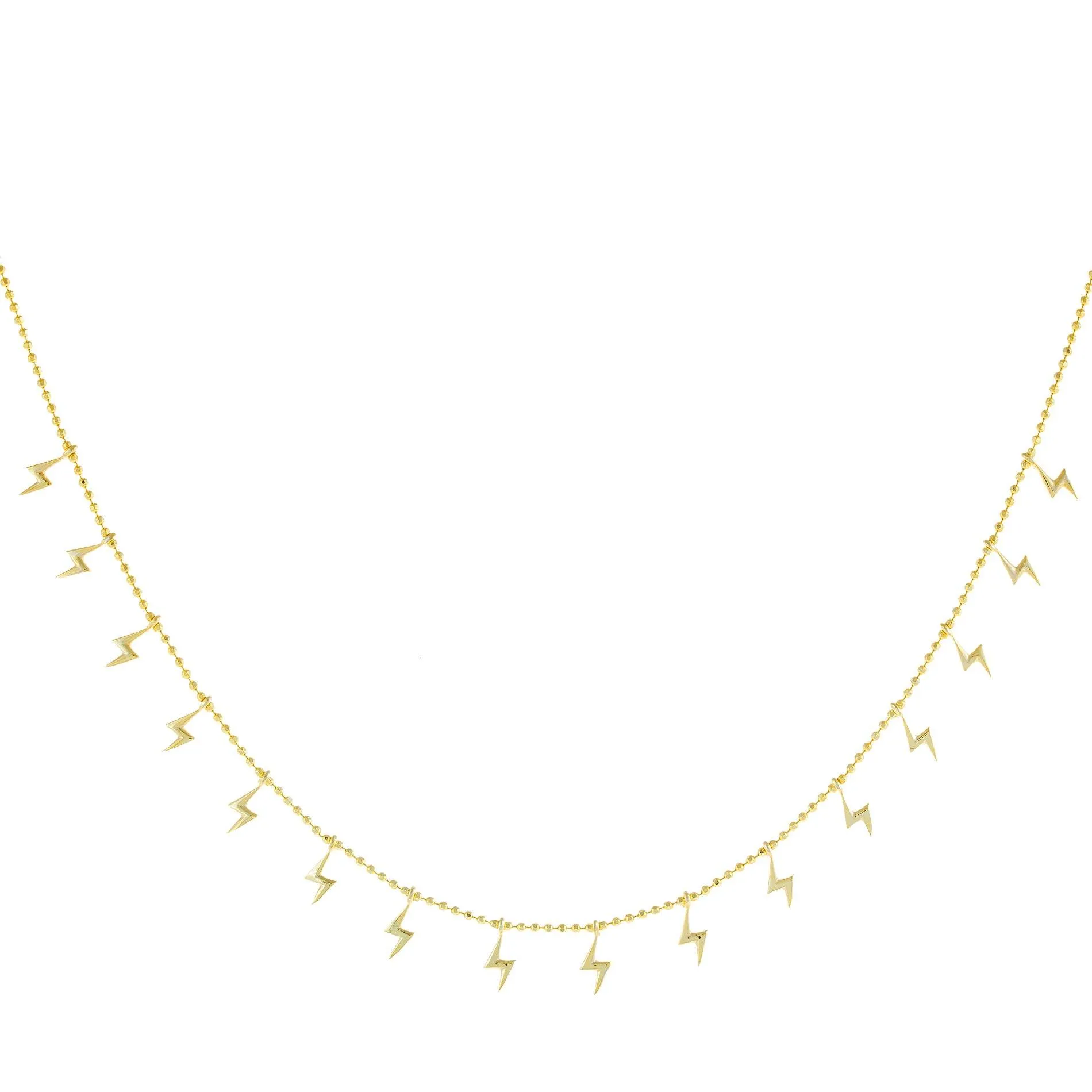 Solid Dangling Lightning Bolts Necklace